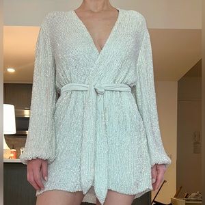 Retrofete Gabrielle Robe in Moonglow White - Size Small